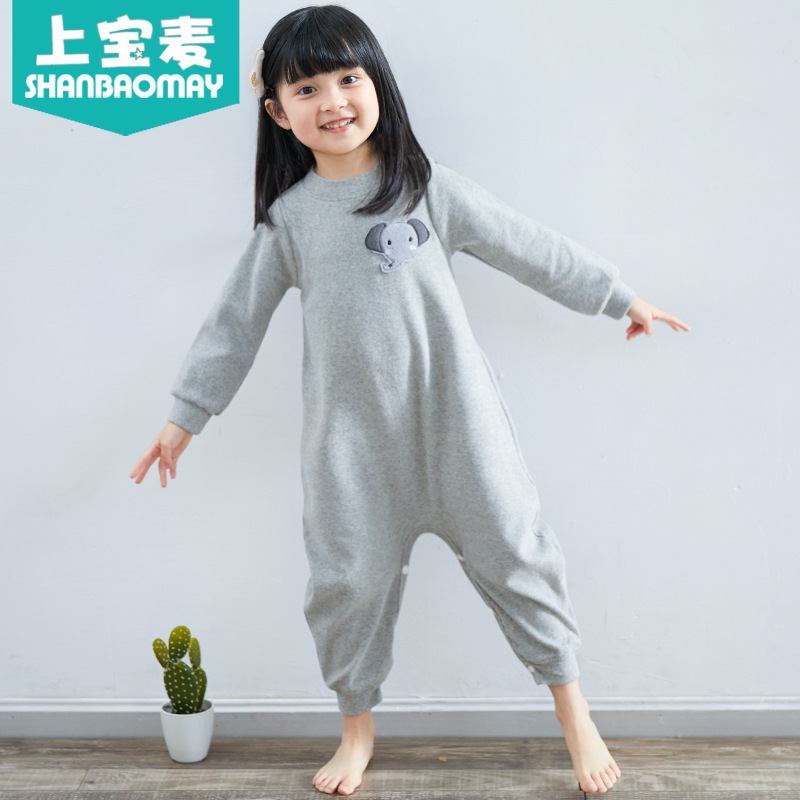 Детские пижамы Upper Baomai осень-зима, хлопковые, утолщенные, для мальчиков и девочек, домашняя одежда, теплые пижамы