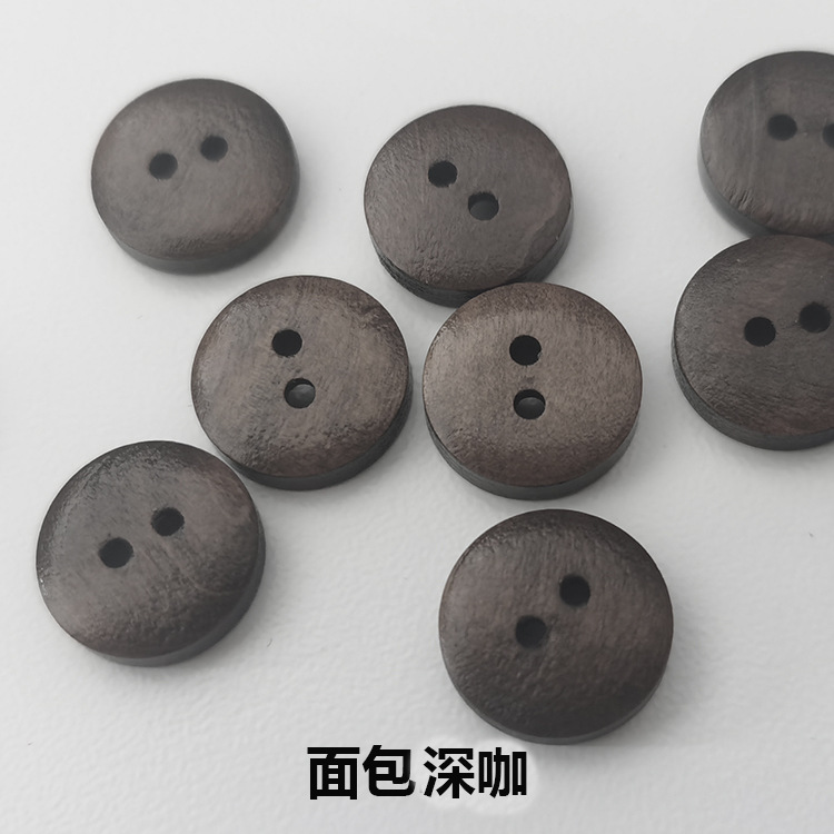 Factory Natural Wood Buttons Wooden Buttons Children's Cartoon Coat Four Eyes Two Eyes Buttons