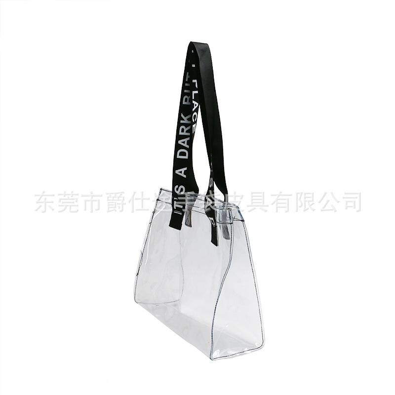 New Creative Transparent PVC Handbag Simple Environmental Protection PVC Shoulder Bag Large Capacity PVC Storage Bag