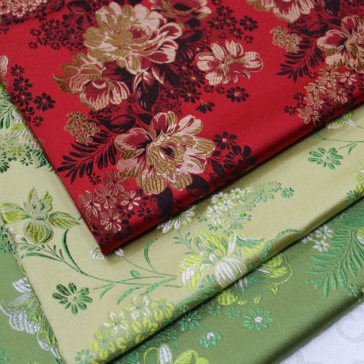 Cheongsam Cotton-padded Coat Baby Clothes Hanfu Children's Clothing Fabric Decoration Cushion Pillow Table Runner Brocade Silk Fabric Peony Flower