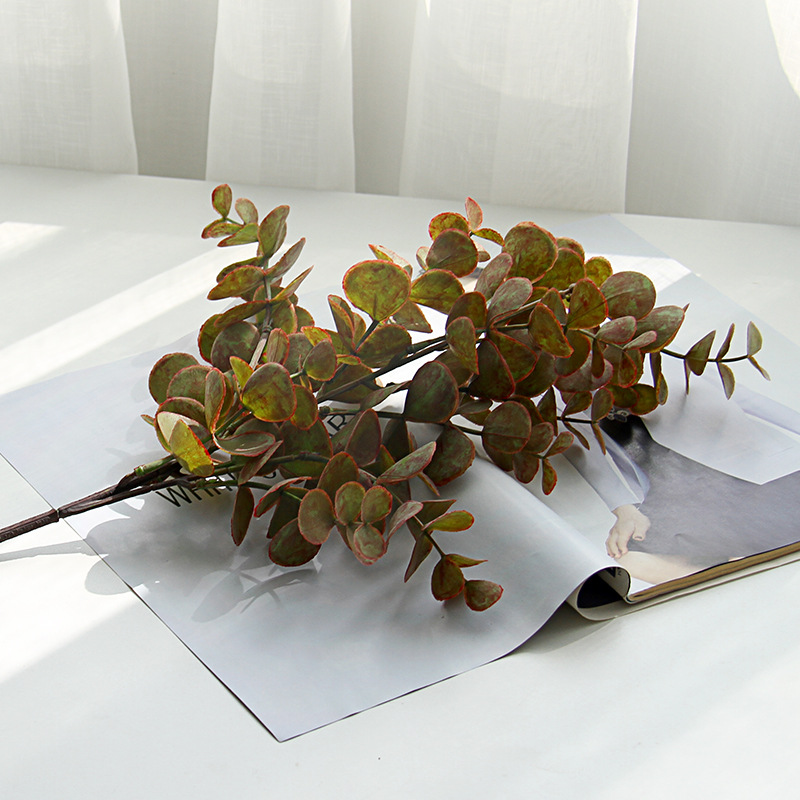 Simulation Eucalyptus Money Leaf Home Wedding Decoration Artificial Fake Flower Green Plant Single Eucalyptus Leaf Simulation Plant