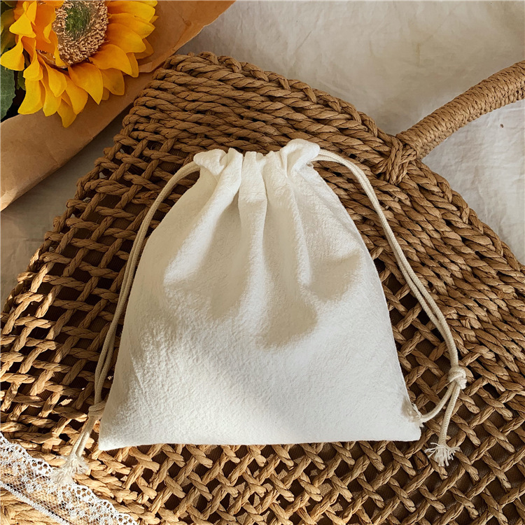 07212 Japanese simple organizing storage bag small fresh drawstring drawstring bag candy tea gift bag wholesale