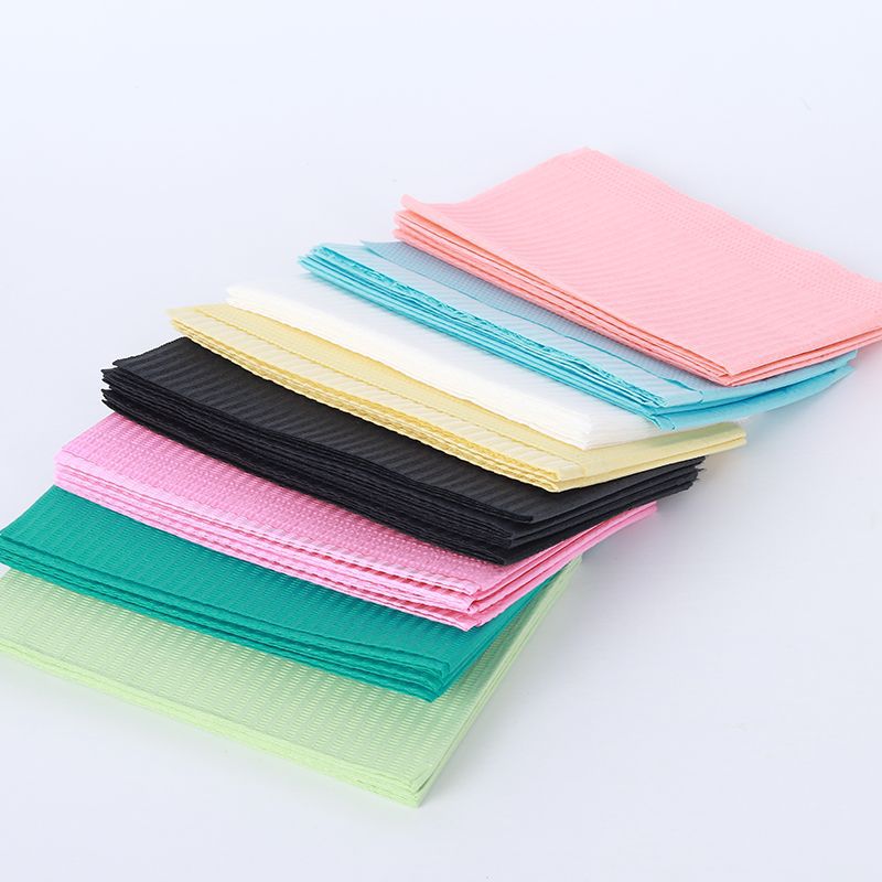 SOURCE Factory wholesale disposable oral bib color square scarf consumables support mixed color packaging dental scarf