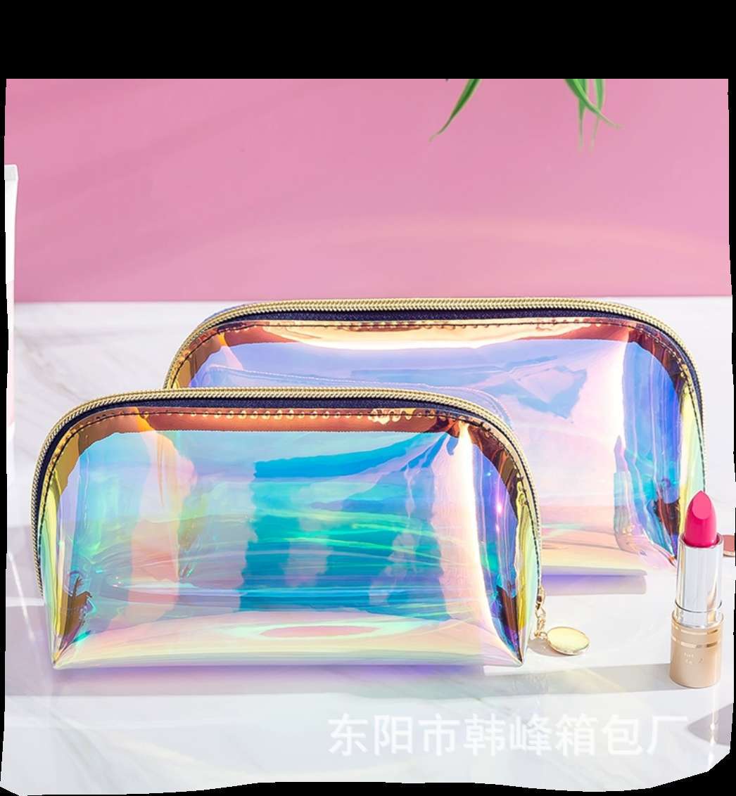 Косметичка из ПВХ с лазерным эффектом, водонепроницаемая, портативная, для хранения во время путешествий