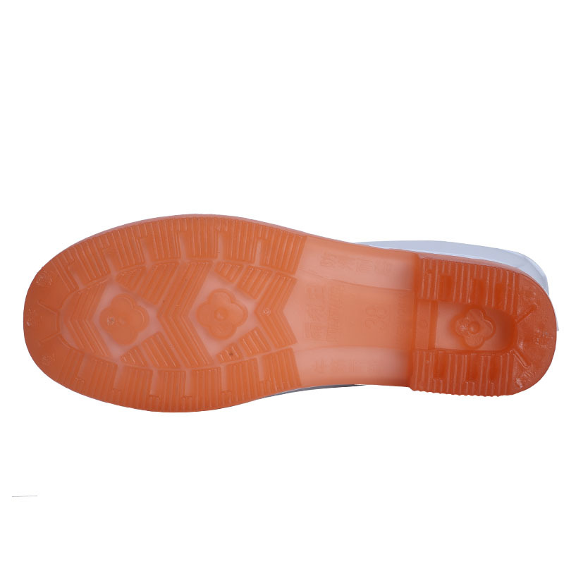 Ms. Yuli Wang Middle Tube Food White Beef Sole Sanitary Shoes Double Color Acid and Alkali Resistant Oil pvc Rain Shoes Rain Boots