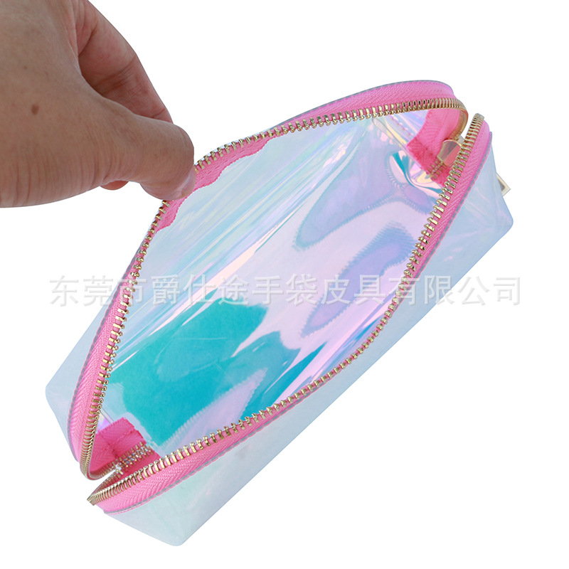 European and American fashion colorful PVC cosmetic bag waterproof laser PVC storage bag Internet celebrity laser colorful cosmetic bag