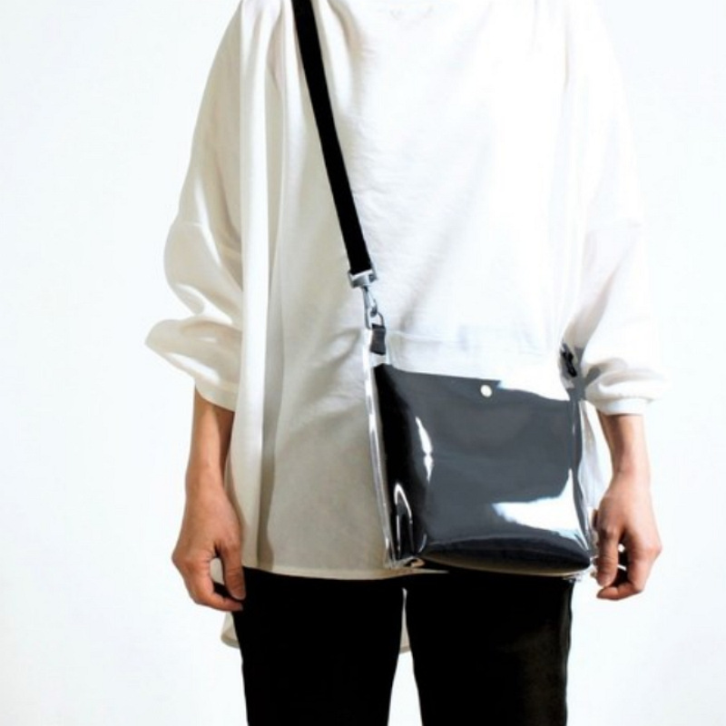 ins Korean style versatile PVC translucent one-shoulder crossbody bag high school girls shopping jelly mobile phone bag customization