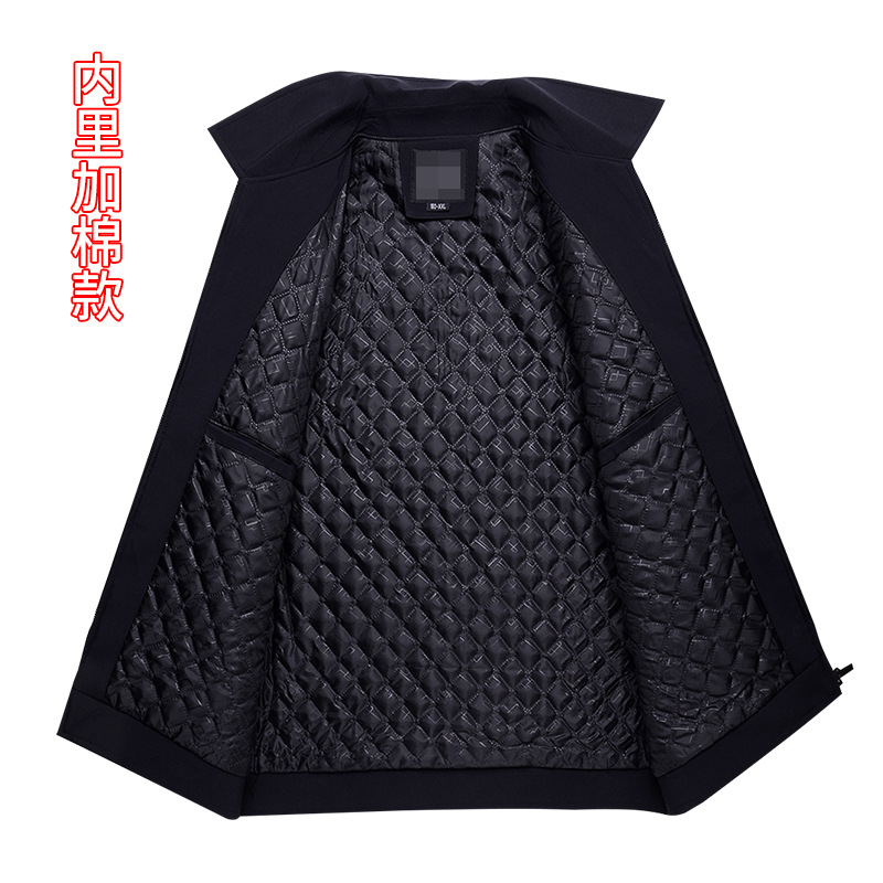 Dad's Autumn Coat Autumn and Winter Middle-aged Men's Jacket Fleece-lined Thickened 50-year-old Grandpa's Top