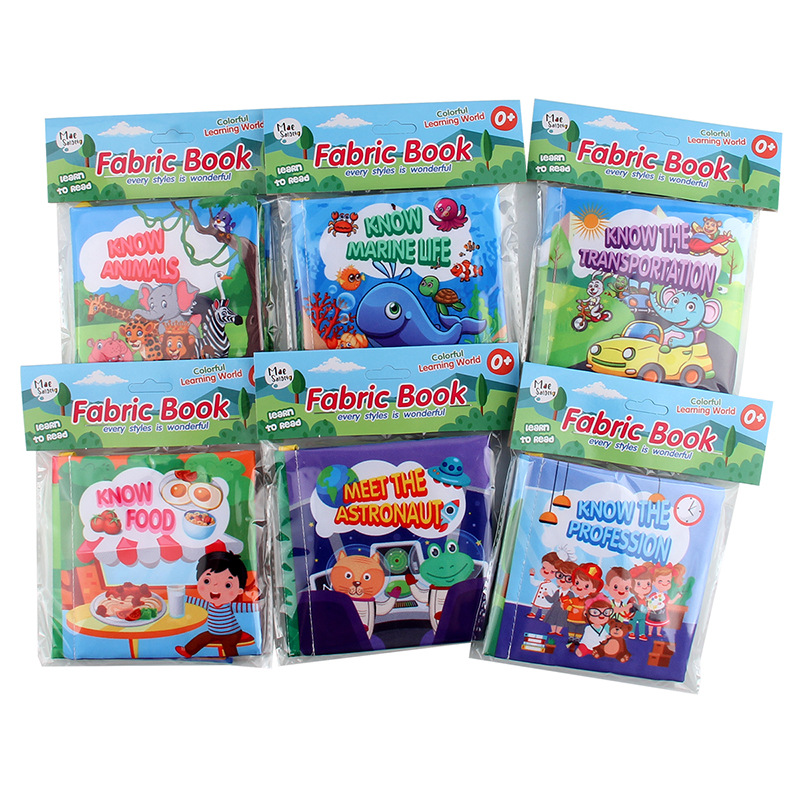 Foreign trade baby cloth book early education cognitive toys with rang paper tearing baby palm book Puzzle toys wholesale