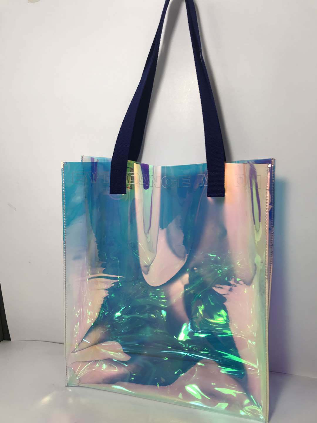 Custom PVC Laser Handbag Magic Color Laser Bag Custom TPU Gift Bag Internet Celebrity Cosmetic Bag Transparent Jelly Bag