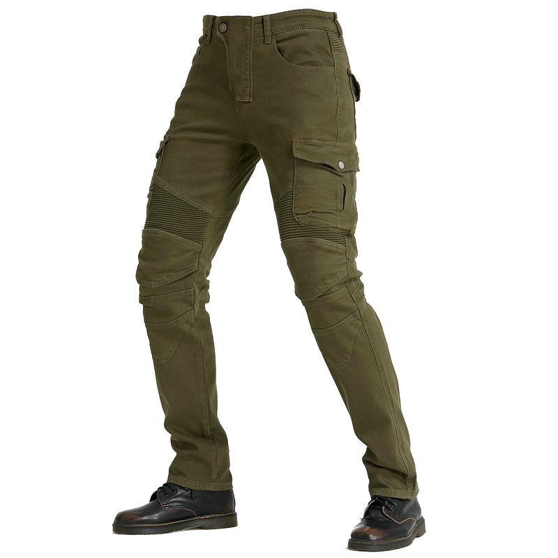 New Motorcycle Pants, Four-Season Casual Pants, Slim Black Cargo Pants, Motorcycle Cycling Jeans, Men's Multi-Bag