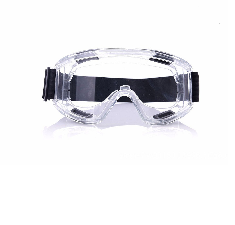 Factory straight hair anti-wind sand anti-fog labor protection goggles four beads eye surround elastic elastic band plastic mirror
