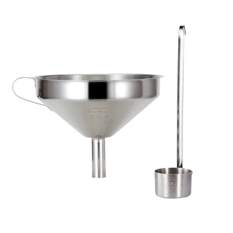 Thickened 304 Wine Leakage Wine Raise Stainless Steel Wine Beater with Filter Screen Household Funnel Wine Spoon Wine Meter