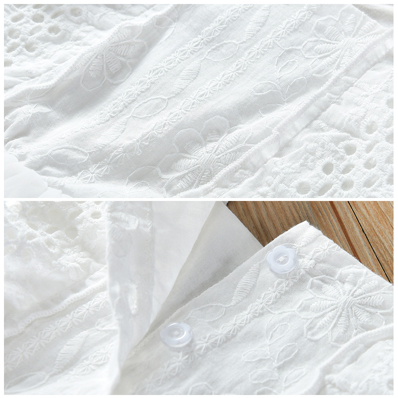 Girls Puffy Gauze Skirt 2025 New Summer Clothes Baby Style Jumpsuit White Skirt Children's Clothes Super Fairy Hollow Princess Skirt