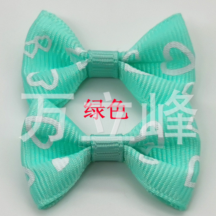 Children's bow clothing jewelry gift accessories professional custom rib printed ribbon bow manufacturer