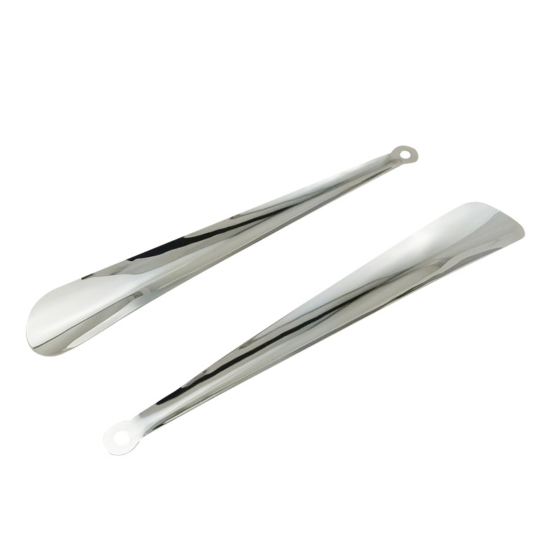 Factory Direct supply 30cm straight shoe horn stainless steel shoe pump household shoe lifting device shoe wearing device wholesale