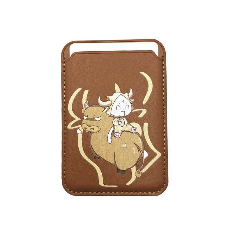 Suitable for Processing Magsafe Card Holder Leather Iphone13 Magnetic Card Holder Apple 12 Mobile Phone Back Sticker Card Holder