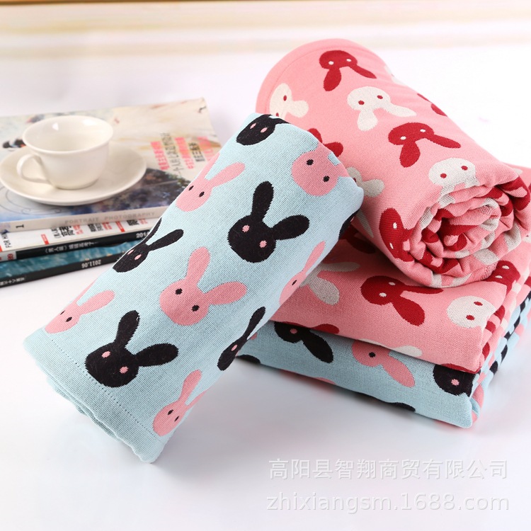 Zhiyang Gauze Towel Quick-Drying Four-Layer Rabbit Bath Towel Adult and Children's Factory Price Wholesale Quick-Drying Cotton Gauze