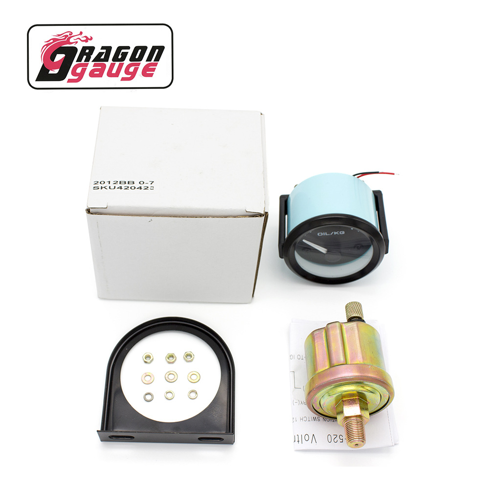 52mm car modification instrument car oil pressure strap sensor 12v Universal car instrument oil pressure gauge