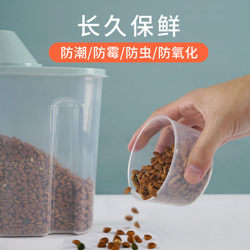 Dog Grain Bucket Cat Grain Bucket Sealed Moisture-proof Plastic Pet Grain Storage Bucket Grain Rabbit Grain Storage Tank Hamster Grain Storage Bucket