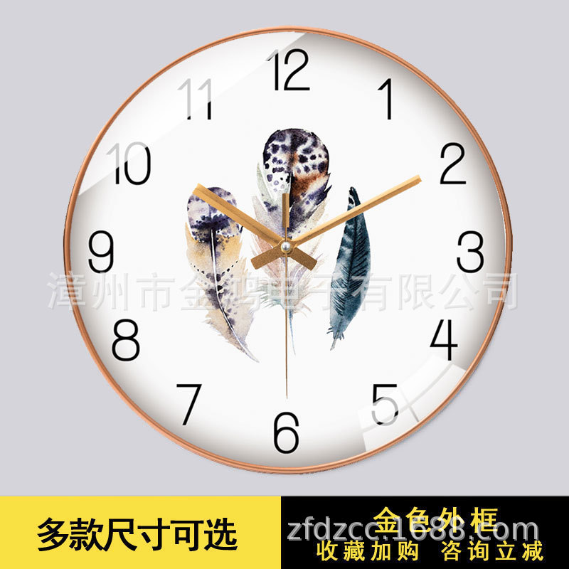 Temperature and humidity function wall clock simple decorative home quartz clock Amazon supplier cross-border e-commerce