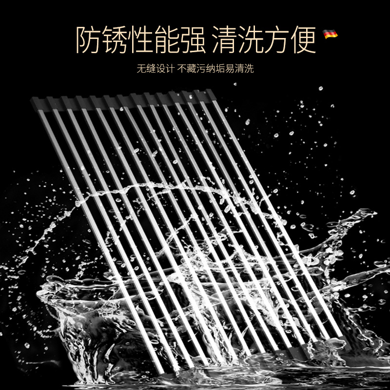 Stainless Steel Foldable Roller Curtain Drain Rack Sink Rollable Foldable Pool Silicone Drain Rack Small Wholesale