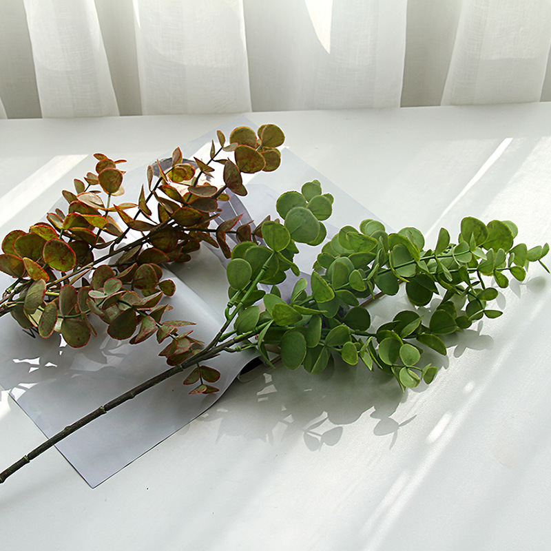 Simulation Eucalyptus Money Leaf Home Wedding Decoration Artificial Fake Flower Green Plant Single Eucalyptus Leaf Simulation Plant