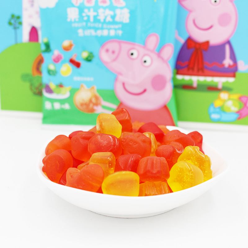 Piggy soft candy 18g bag mixed fruit flavor juice soft candy candy children candy small package snack