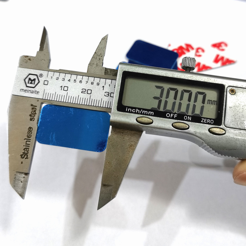 30*17*0.3mm small square iron sheet with thickened adhesive Blue Film protective film magnetic sheet foam adhesive iron sheet