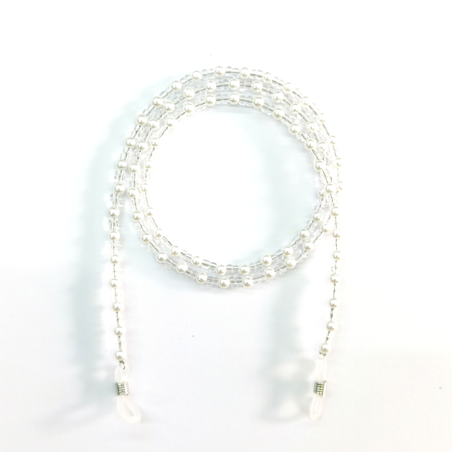 Factory spot European and American cross-border jewelry glasses chain black and white pearl glasses chain hanging chain mask chain
