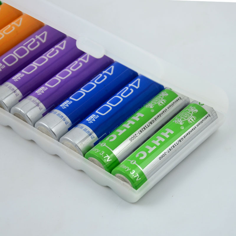 Pp Floating White 18650 Battery Box Storage and Protection Box 10-Cell Battery Plastic Box White Battery Box