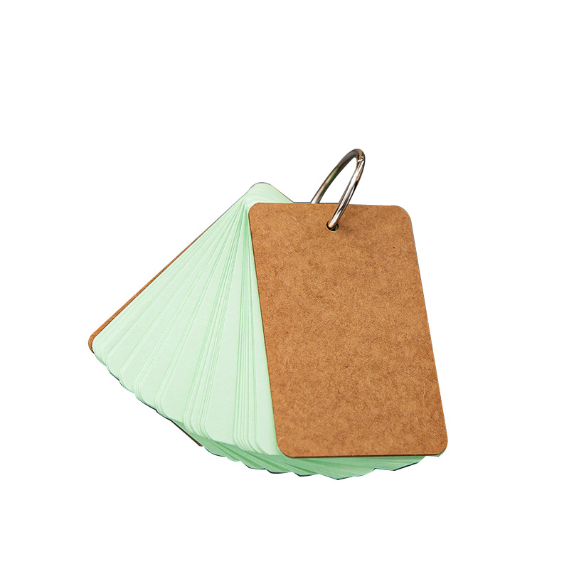 Spot Universal DIY blank color iron ring handwritten hard blank English word card loose-leaf memory card