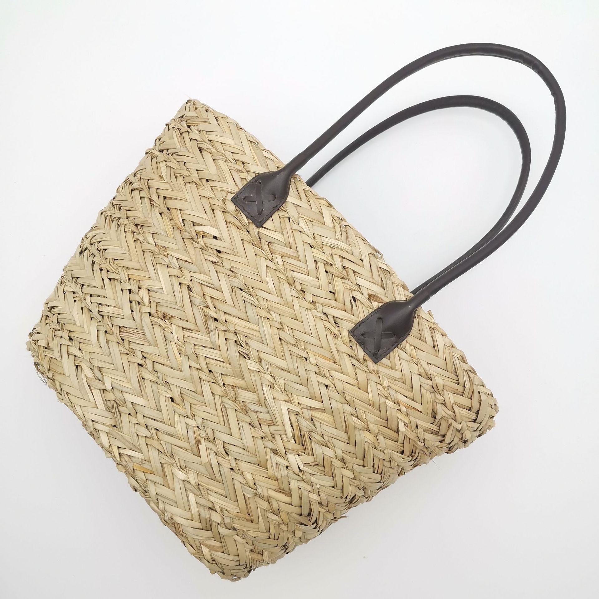 Тканевая женская сумка новая портативная соломенная сумка полумесяц простая мода бумажная веревка круглая корзина летняя сумка для отдыха