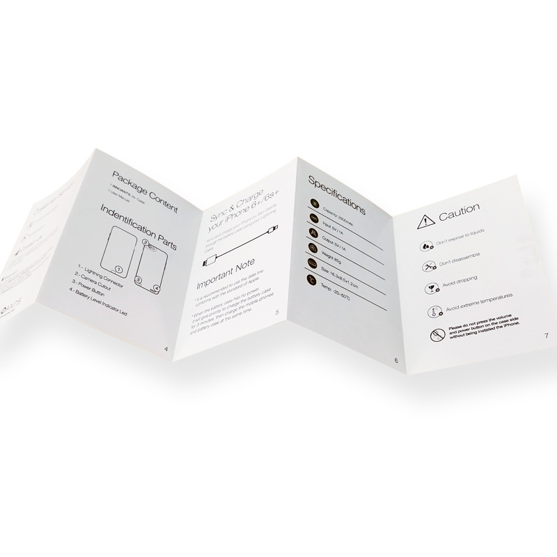 Product instruction manual printing booklet do three folding printed leaflet color page brochure book album