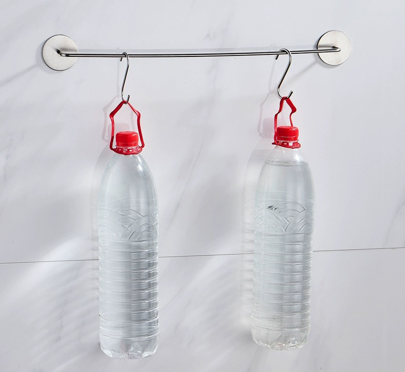 304 stainless steel bathroom shoe rack wall-mounted non-perforated toilet door rear rack multifunctional towel Rod