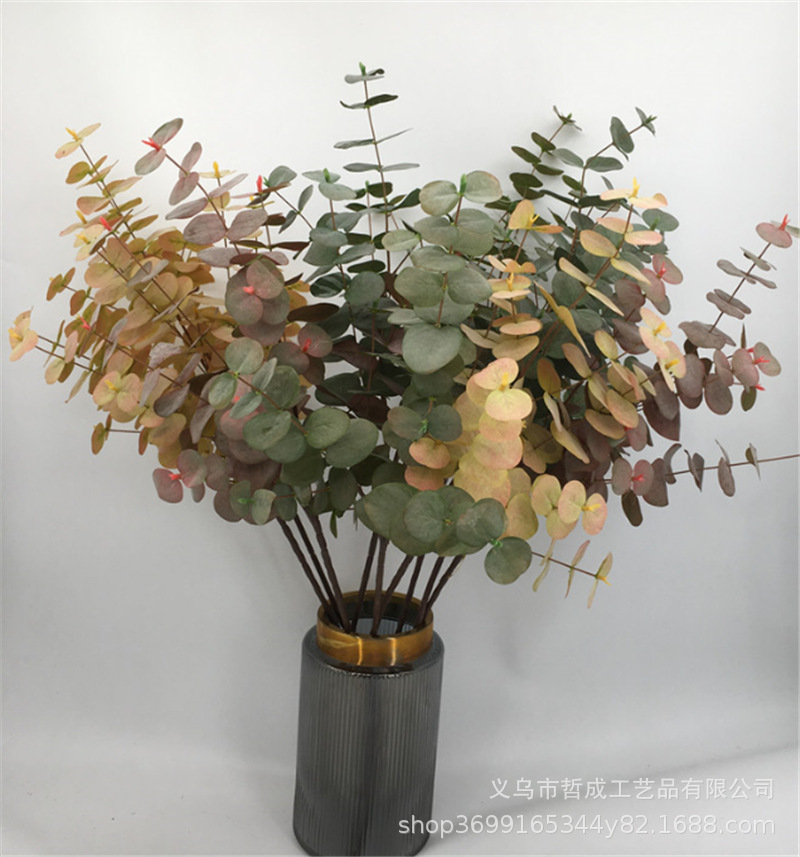 Искусственные листья эвкалипта осенних цветов, искусственные листья, свадебное украшение, шелковая цветочная композиция