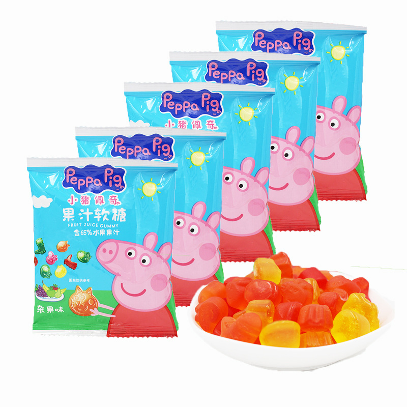 Piggy soft candy 18g bag mixed fruit flavor juice soft candy candy children candy small package snack