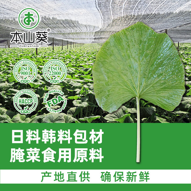 Листья васаби и периллы используются как упаковочные материалы для корейского барбекю. Японские ингредиенты используются для украшения сашими, суши и маринованных овощей.