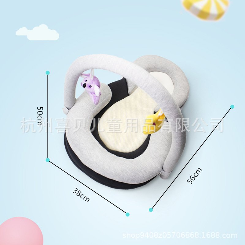 Cross-Border New thick with toy rack newborn anti-deviation headrest sleeping pad