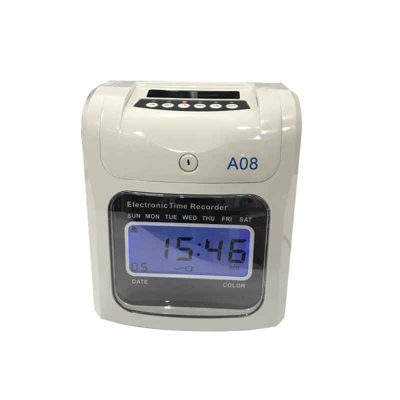 English Version of Attendance Machine, Two-Color Clock, Automatic Shift, Multiple Class Times, Can Be Equipped with Batteries, Multi-National English Card Recognition