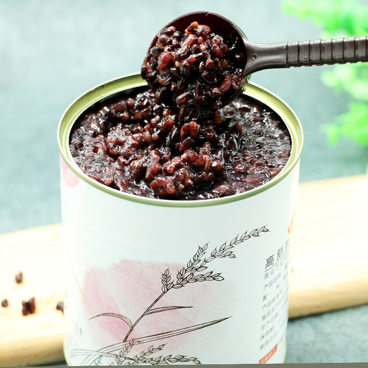 Dunhuang Black Rice Sauce 850g Instant Purple Rice Canned Blood Glutinous Rice Milk Tea Shop Special Dessert Accessories Blood Glutinous Rice