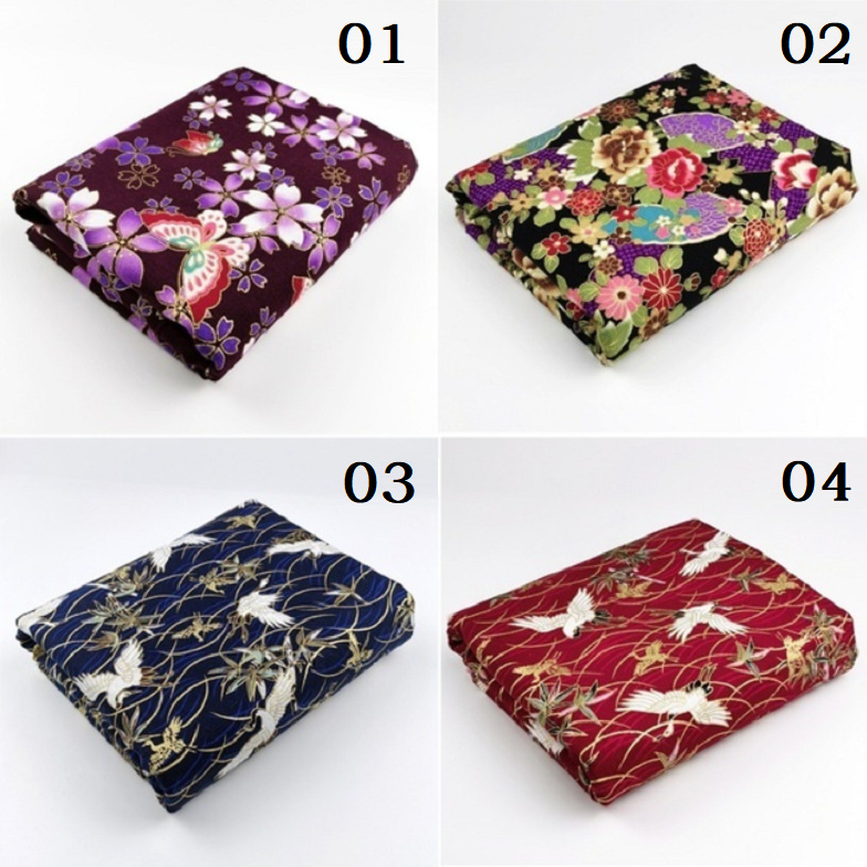 Foreign trade Japanese style gilding printed fabric DIY handmade lip Bales cotton linen fabric cotton and wind clothing fabric