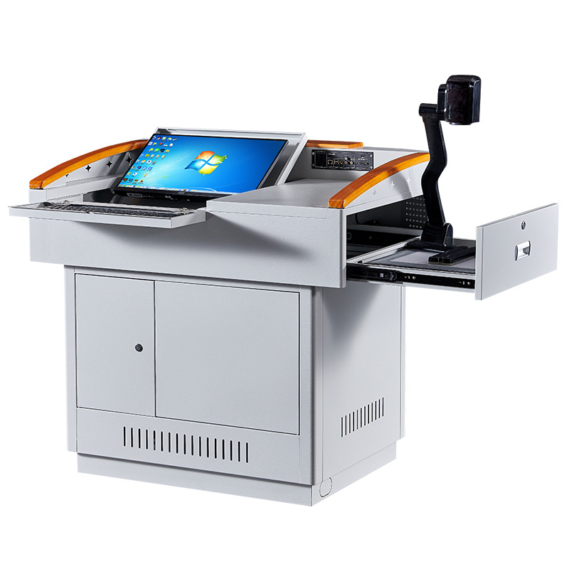 Multimedia Lectern Steel Podium Lectern Electronic Teaching Central Control Lectern Multifunctional Lectern Table Teacher Lectern