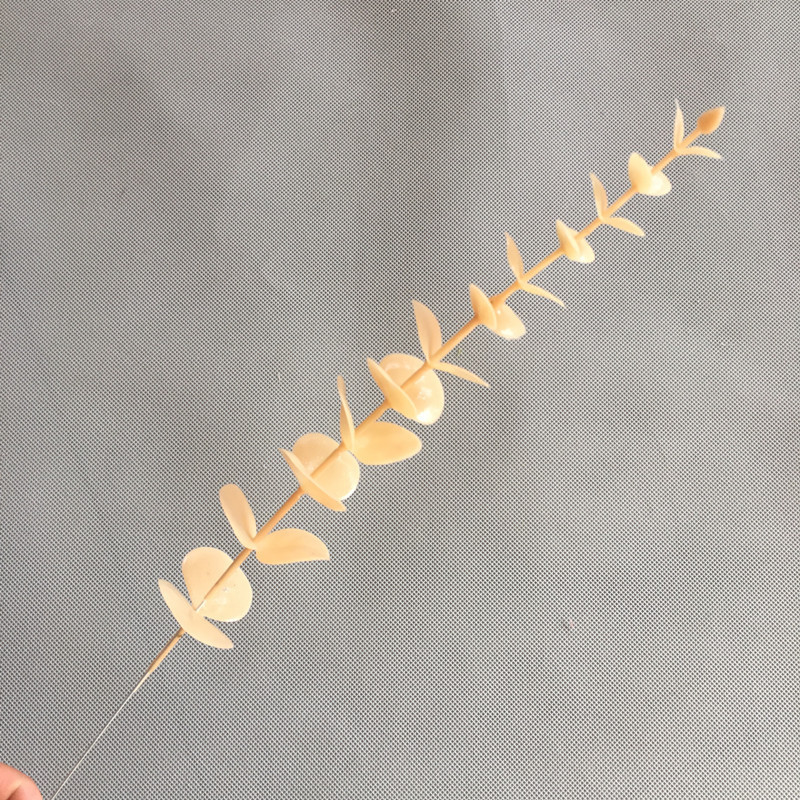 Single simulation eucalyptus green wedding home floral design leaf plastic single fork money string leaves