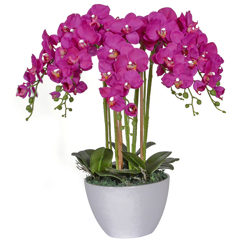 Big Basin Feel Phalaenopsis Artificial Flower Ornaments Living Room Decoration High-end Hotel Front Desk Fake Flower Large Flower Art