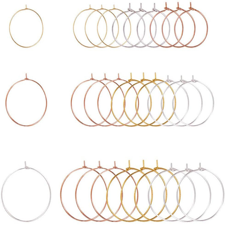 DIY Jewelry Earrings Accessories European and American Best-Selling Earrings Wine Glass Pendant Mark Circle Nine-Character Earrings Circle