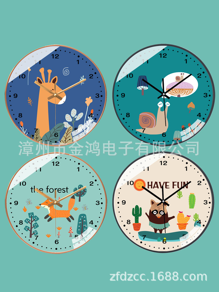 Temperature and humidity function wall clock simple decorative home quartz clock Amazon supplier cross-border e-commerce