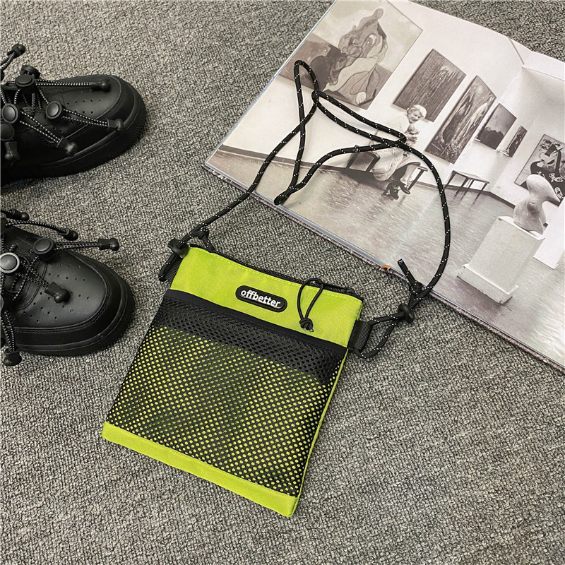 Hong Kong Style Small Bag New Fashionable Men's and Women's All-match Trendy Cool Nylon Water-repellent Wear-resistant Shoulder Crossbody Bag Mobile Phone Bag