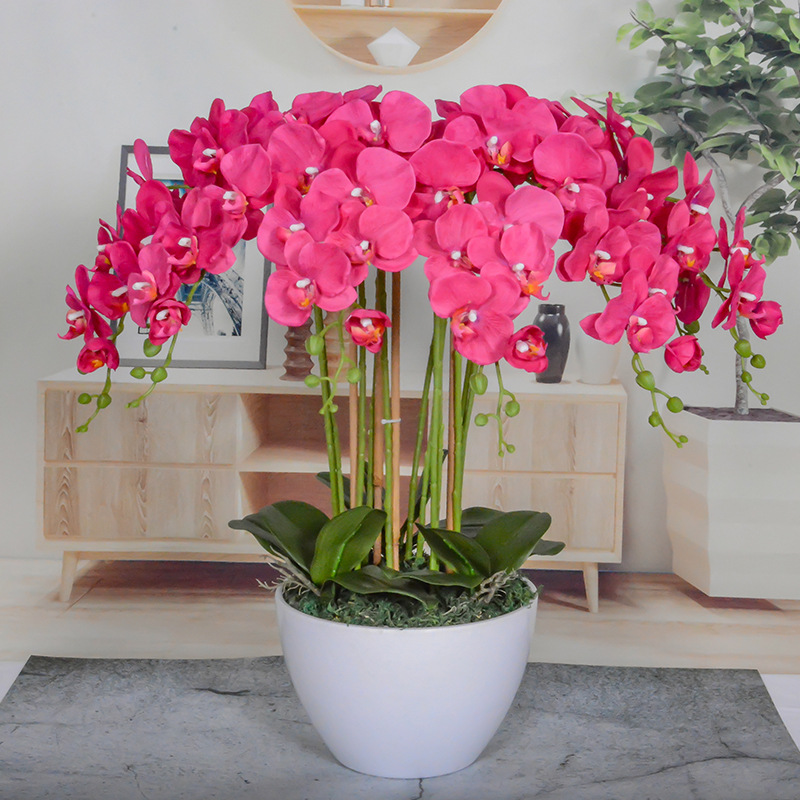 Big Basin Feel Phalaenopsis Artificial Flower Ornaments Living Room Decoration High-end Hotel Front Desk Fake Flower Large Flower Art