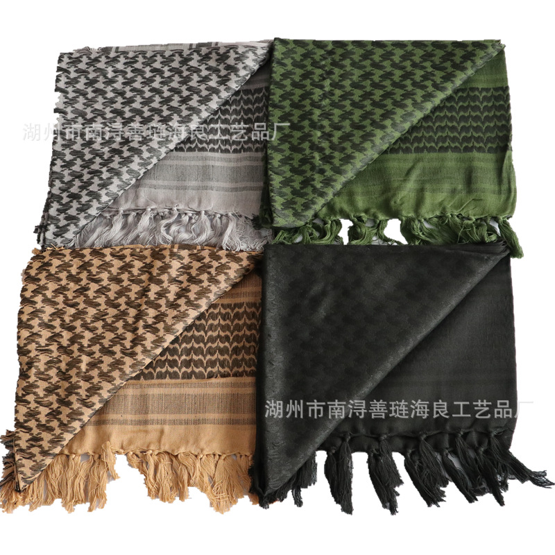 2025 New Arabian Pure Cotton Headscarf Tactical Scarf Arabian Outdoor Square Scarf Tactical Camouflage Manufacturer